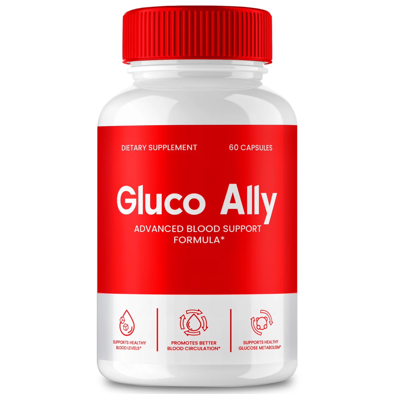 Gluco Ally Blood Sugar Support, Gluco Ally Pro Blood Circulation Pills 60ct