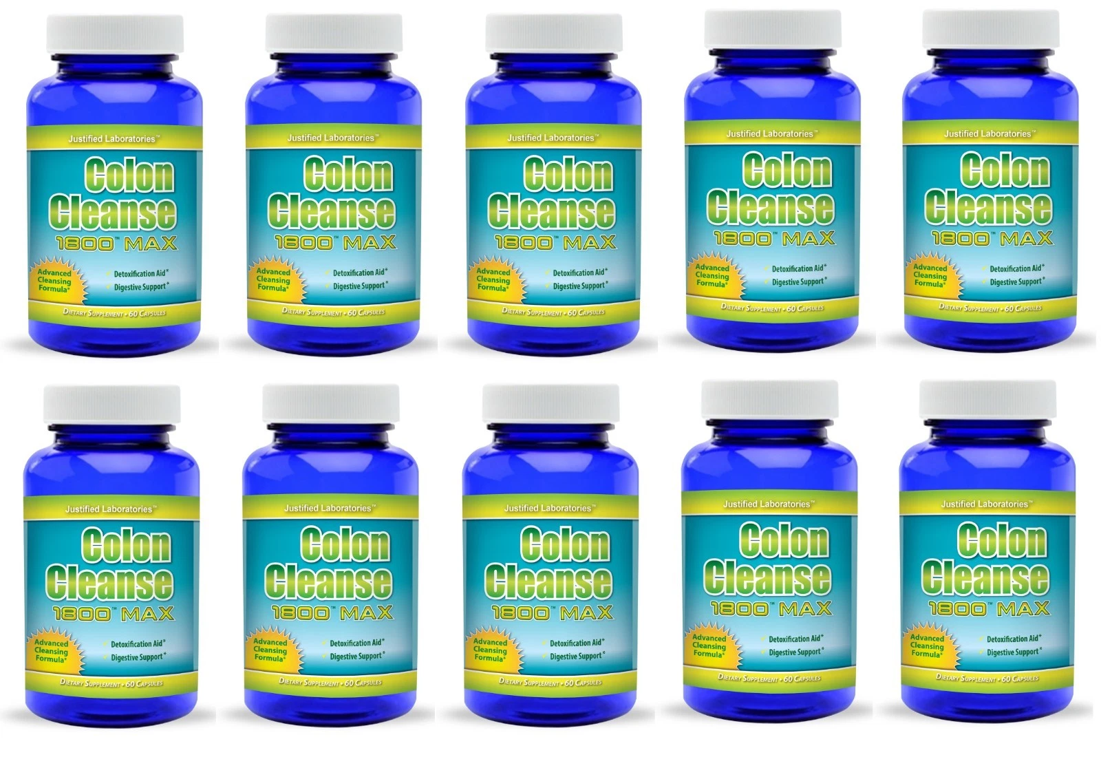 10 X Super Colon 1800 Maximum Cleanse Body Cleansing Detox Weight Loss Pills