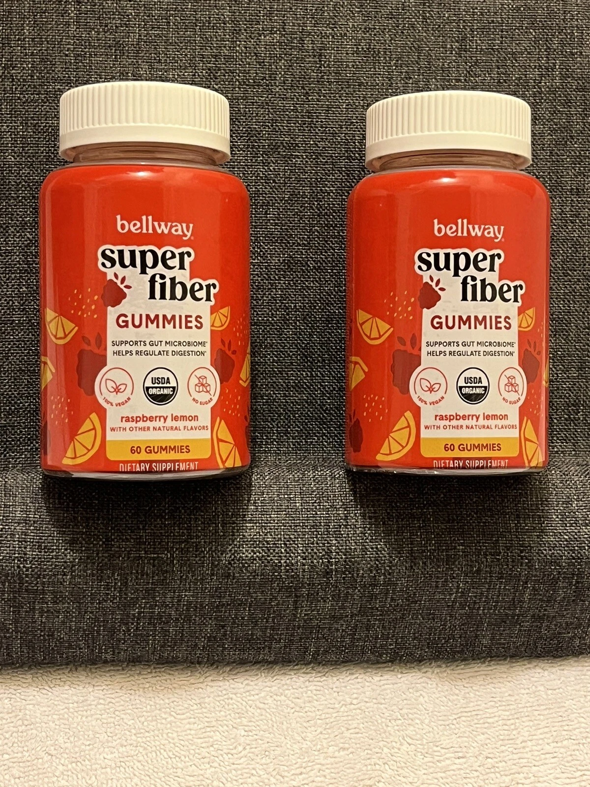Bellway Super Fiber Gummies Raspberry Lemon Lot of 2 60 Each NEW EXP 07/25 11/25