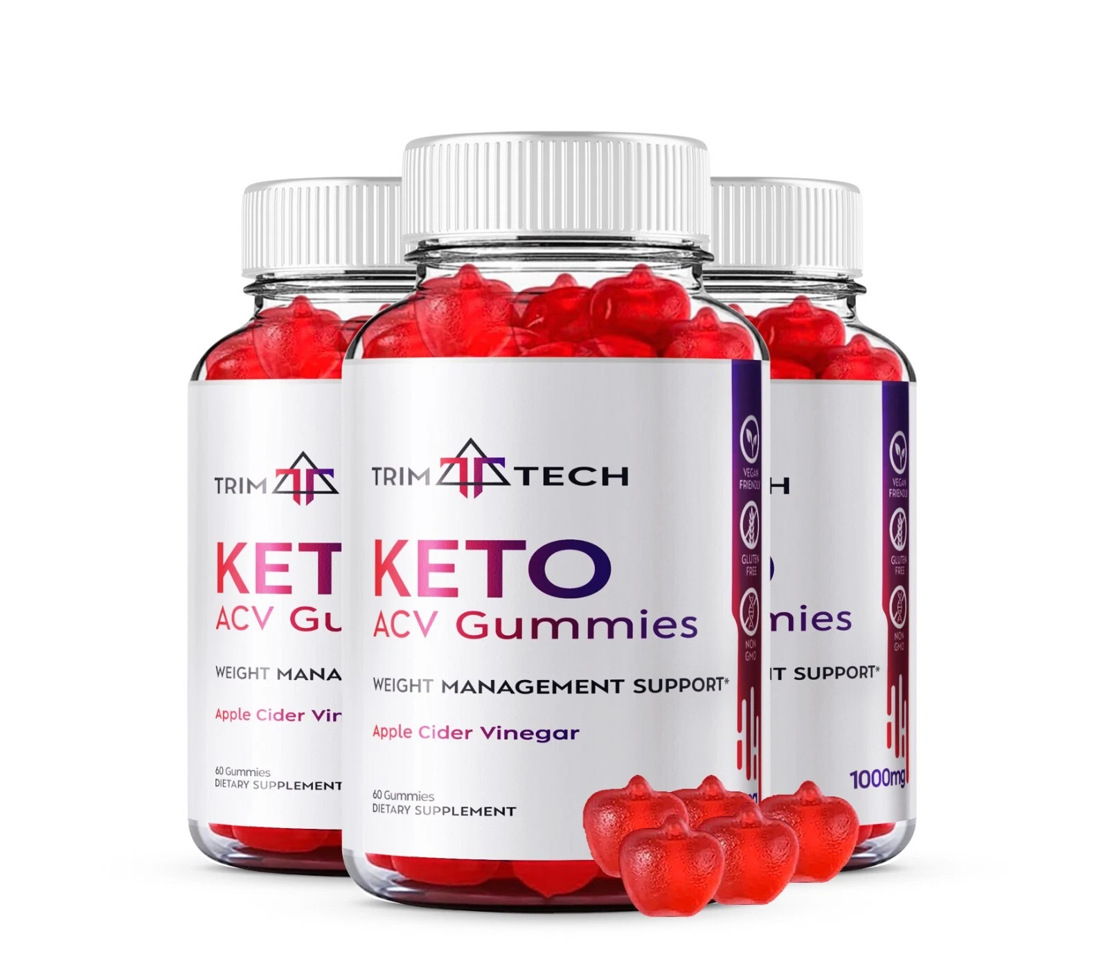 Trim Tech Keto Gummies Weight Management Support Supplement (180 Gummie) 3-Pack