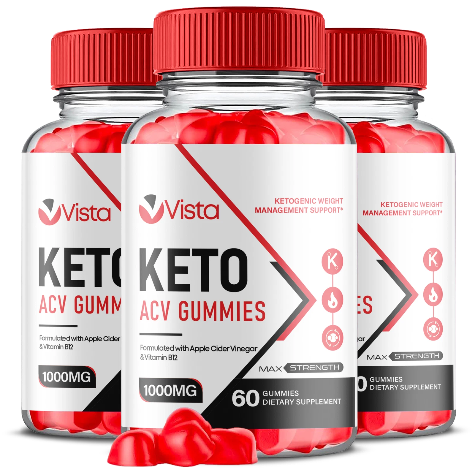 (3 Pack) Vista Keto ACV Gummies for Weight Loss and Fat Reduction (180 Gummies)