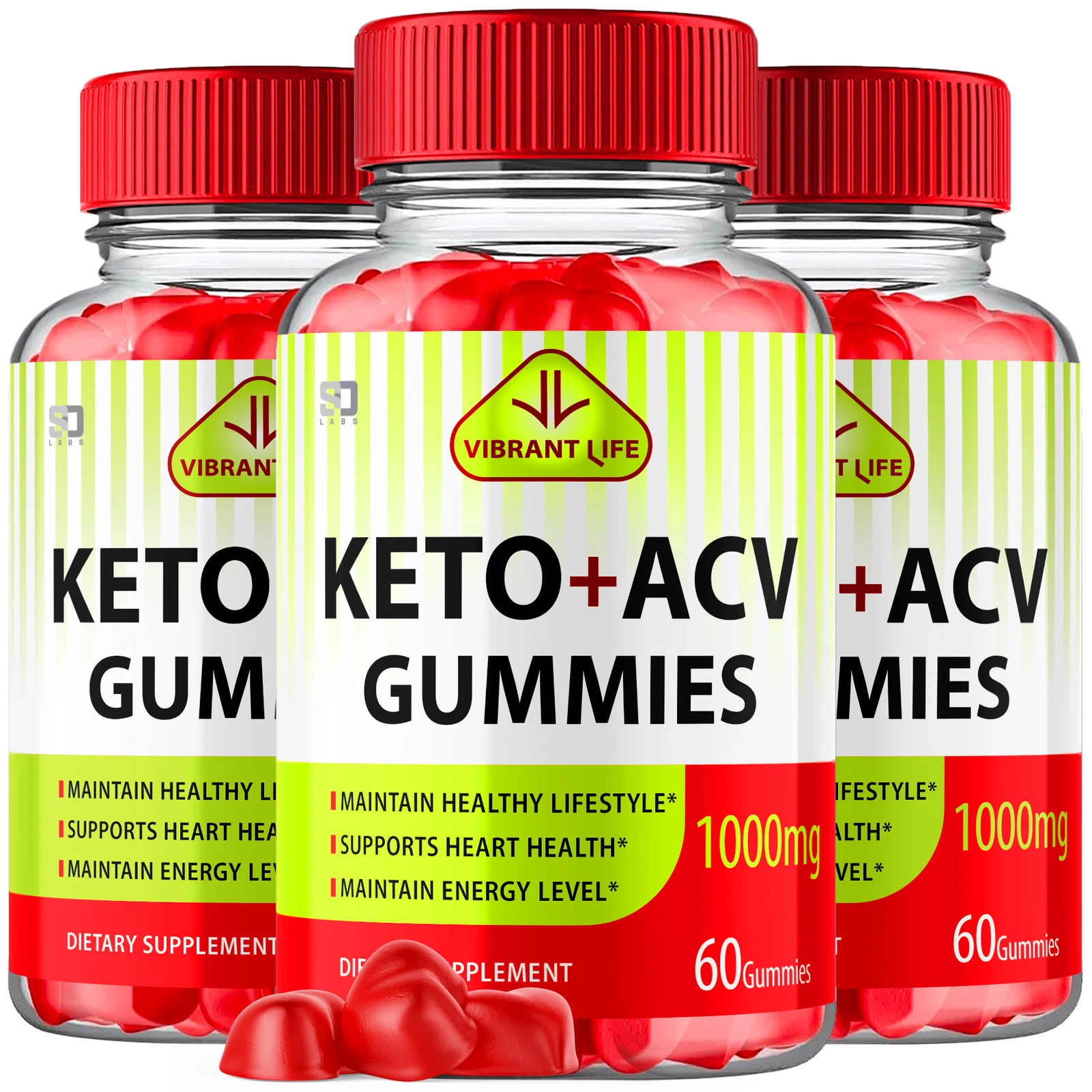 (3 Pack) Vibrant Life Keto+ ACV Gummies - For Weight Management & Healthy Body