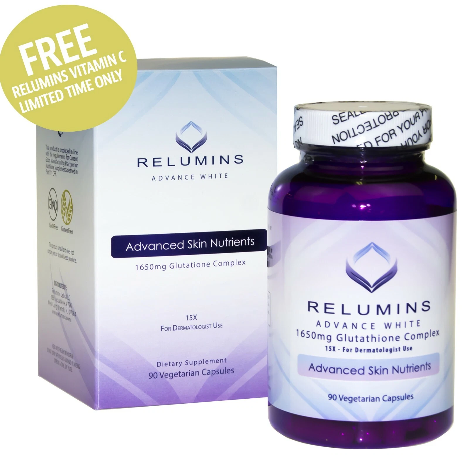 Relumins Advance White Glutathione Complex w/ Relumins Vitamin C 1,650mg, 90 Cap