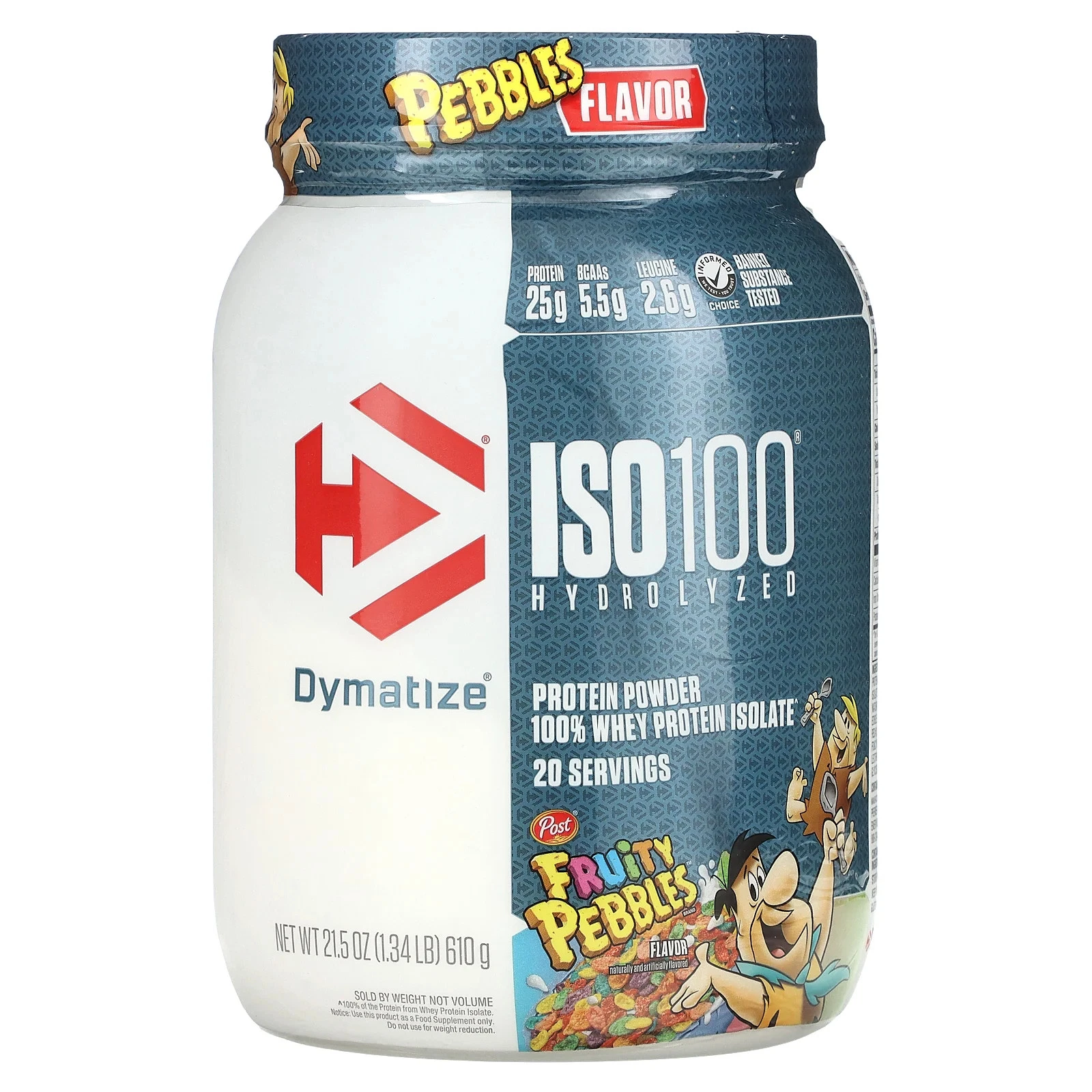 ISO100® Hydrolyzed, 100% Whey Protein Isolate, Fruity Pebbles, 1.34 lbs (610 g)