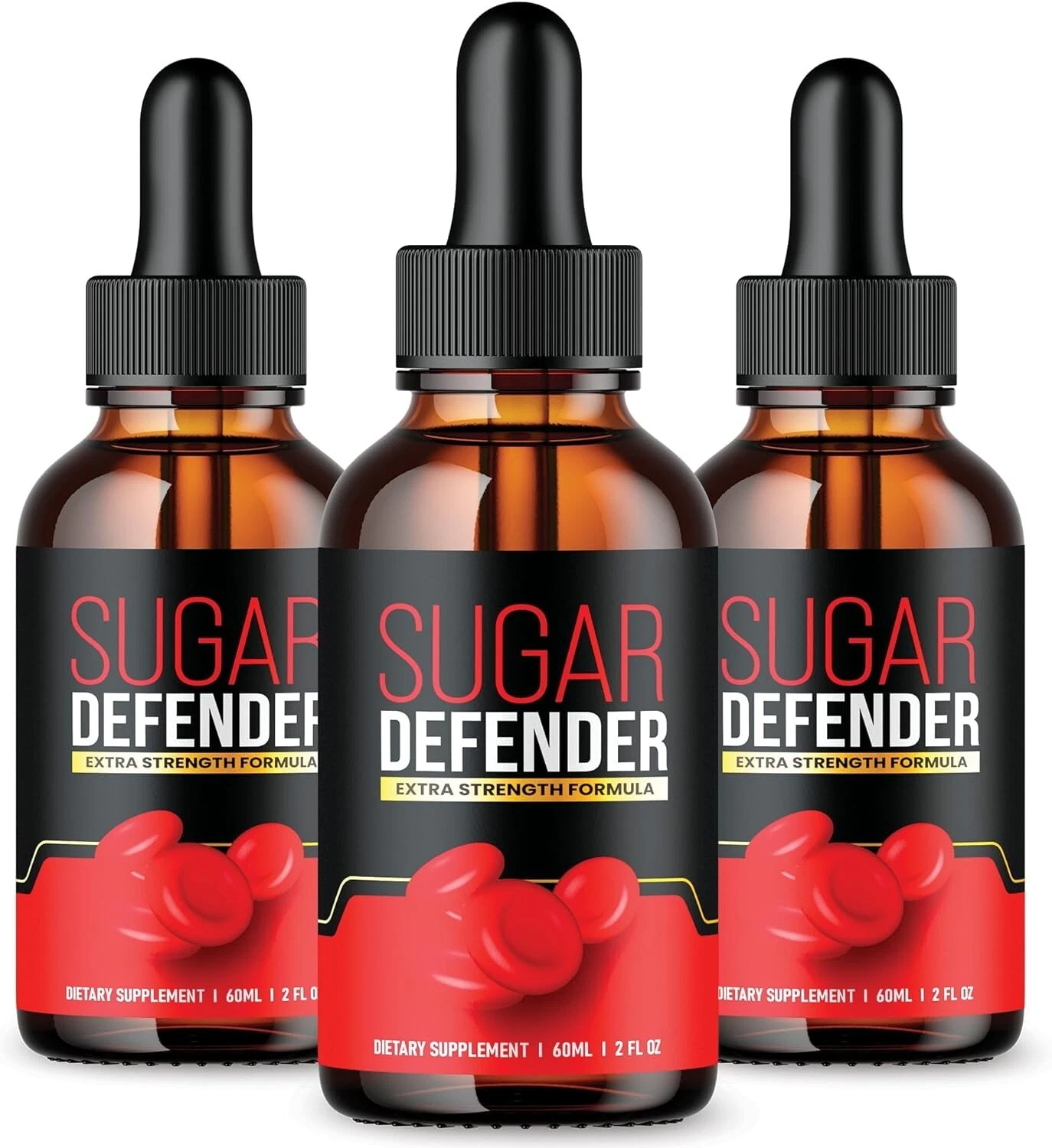 Sugar Defender Drops Extra Strength Formula Supplements Serum (3 Bottle) 6 Fl Oz