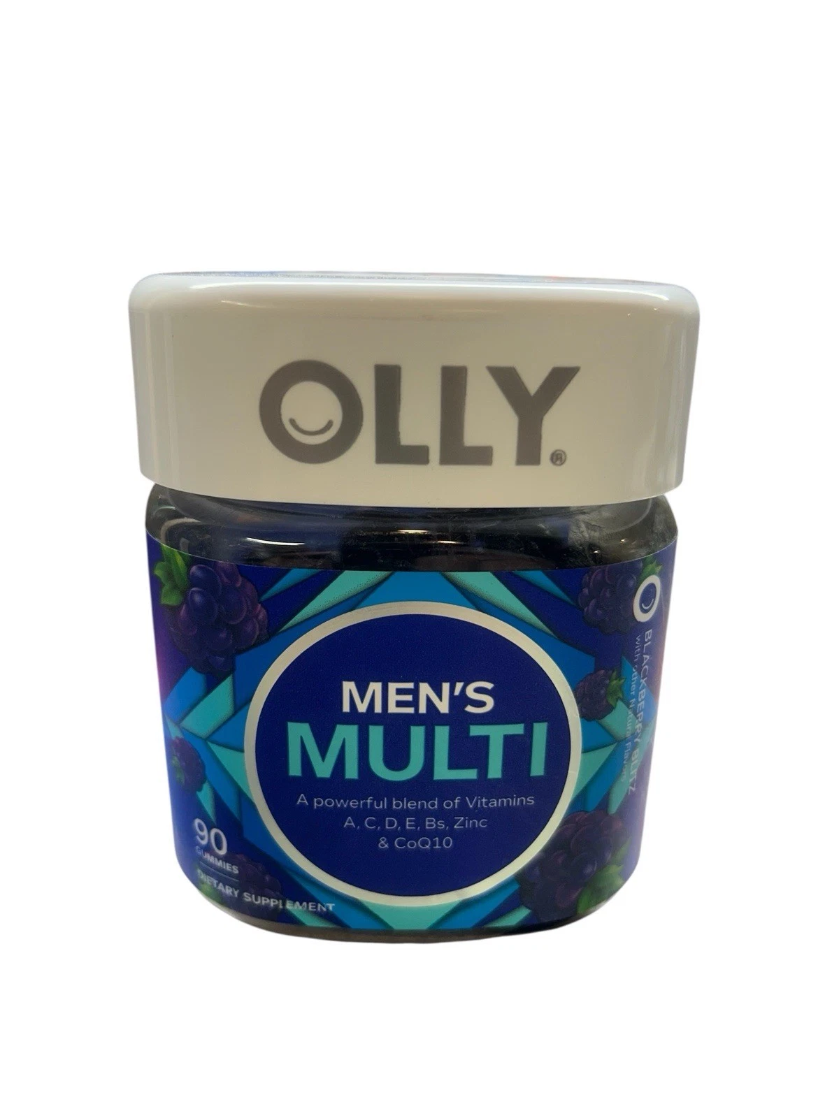 OLLY Mens Multivitamin Gummy Vitamin A,C,D,B,CoQ10 Blackberry 90 Count