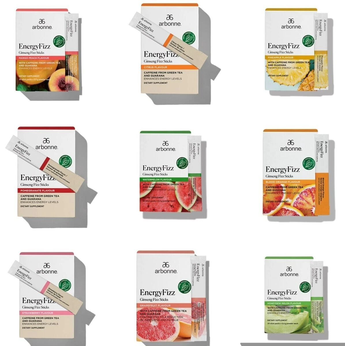 Arbonne Energy Fizz ~ You Choose Flavor ~ 30 Sticks, 1 Sealed Box