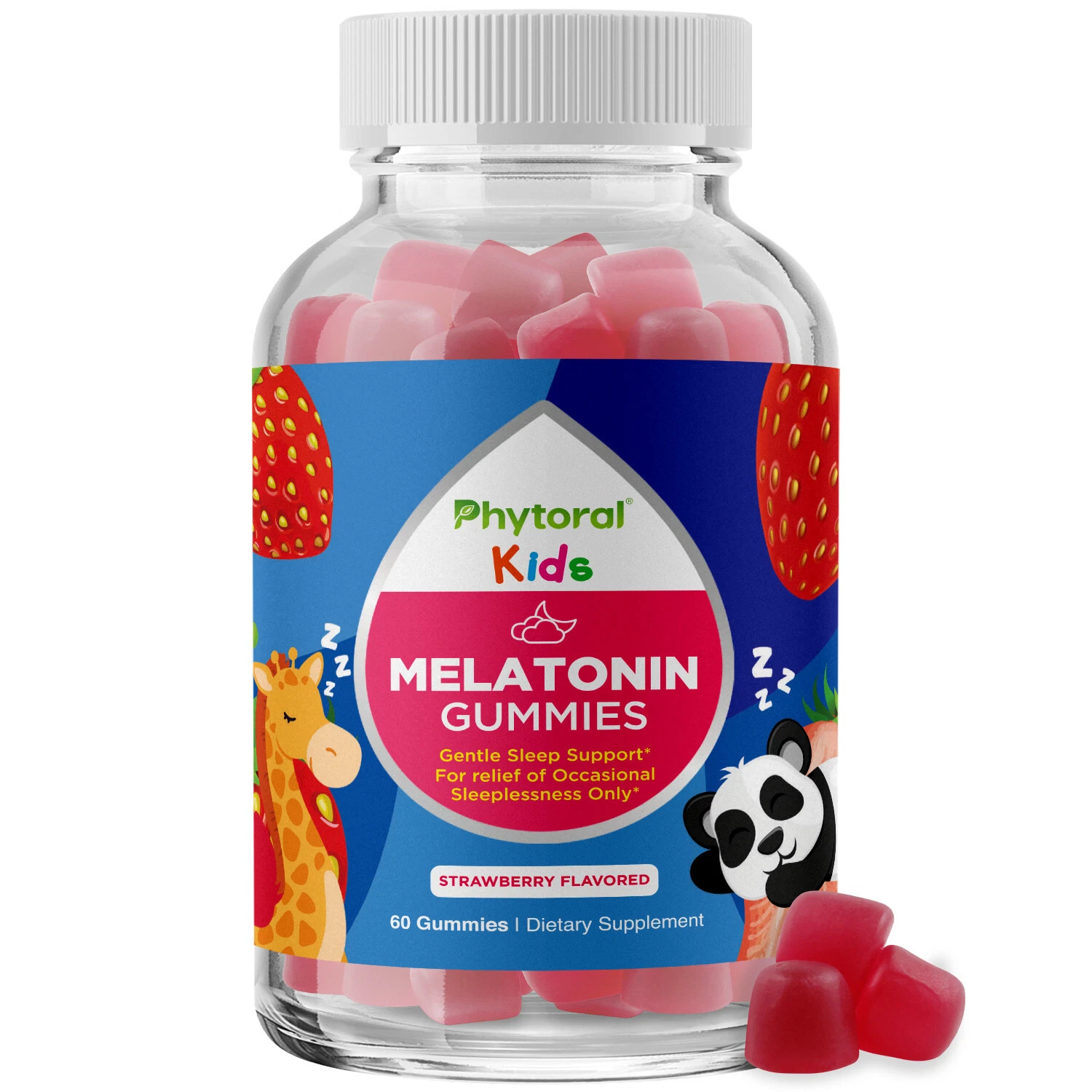 Phytoral Kids Melatonin 1mg Gummy Vitamins - Mood Support Kids Deep Sleep 60ct