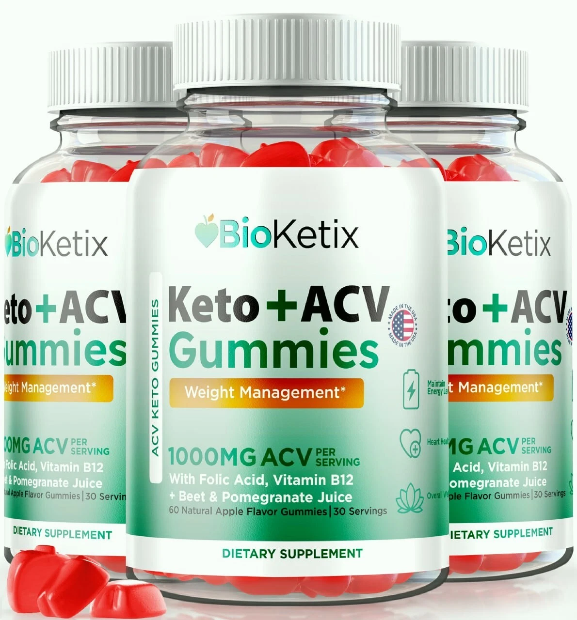 (3 Pack) BioKetix Keto ACV Gummies, Bio Ketix Advanced Weight Loss Gummy