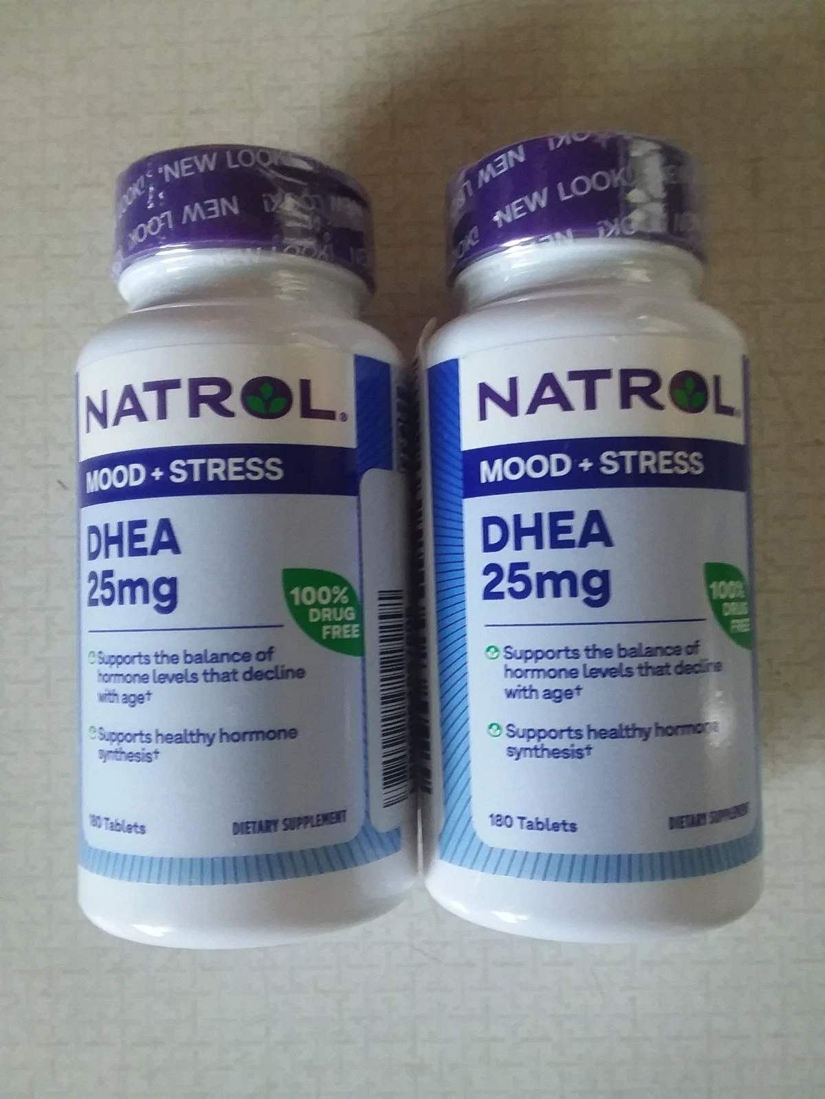 Natrol mood&stress dhea 25mg getting 2 bottles 180×2 tablets exp sep 30/2025