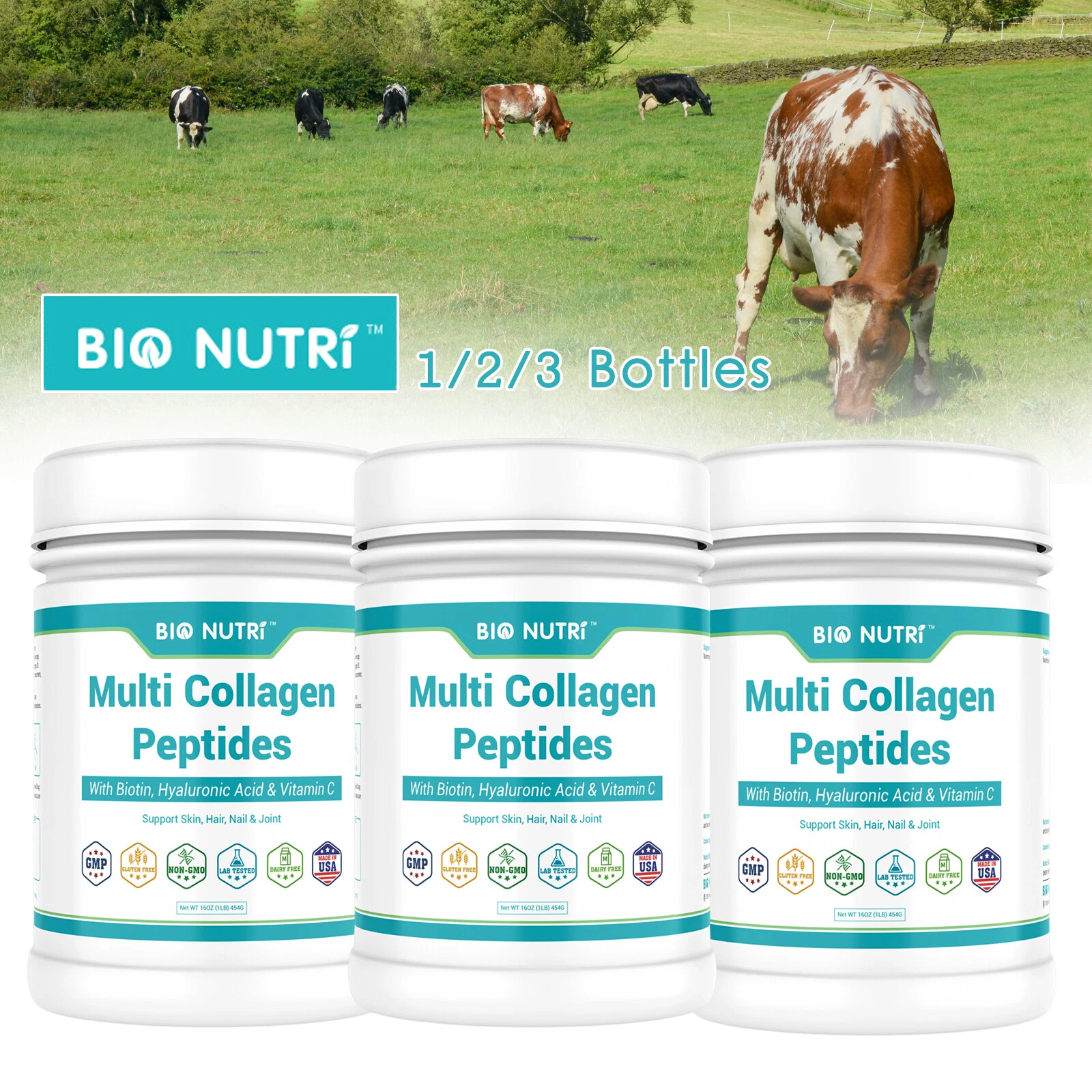 Multi Collagen Protein Powder for Women & Men Type I, II, III, V, X Anti-Aging