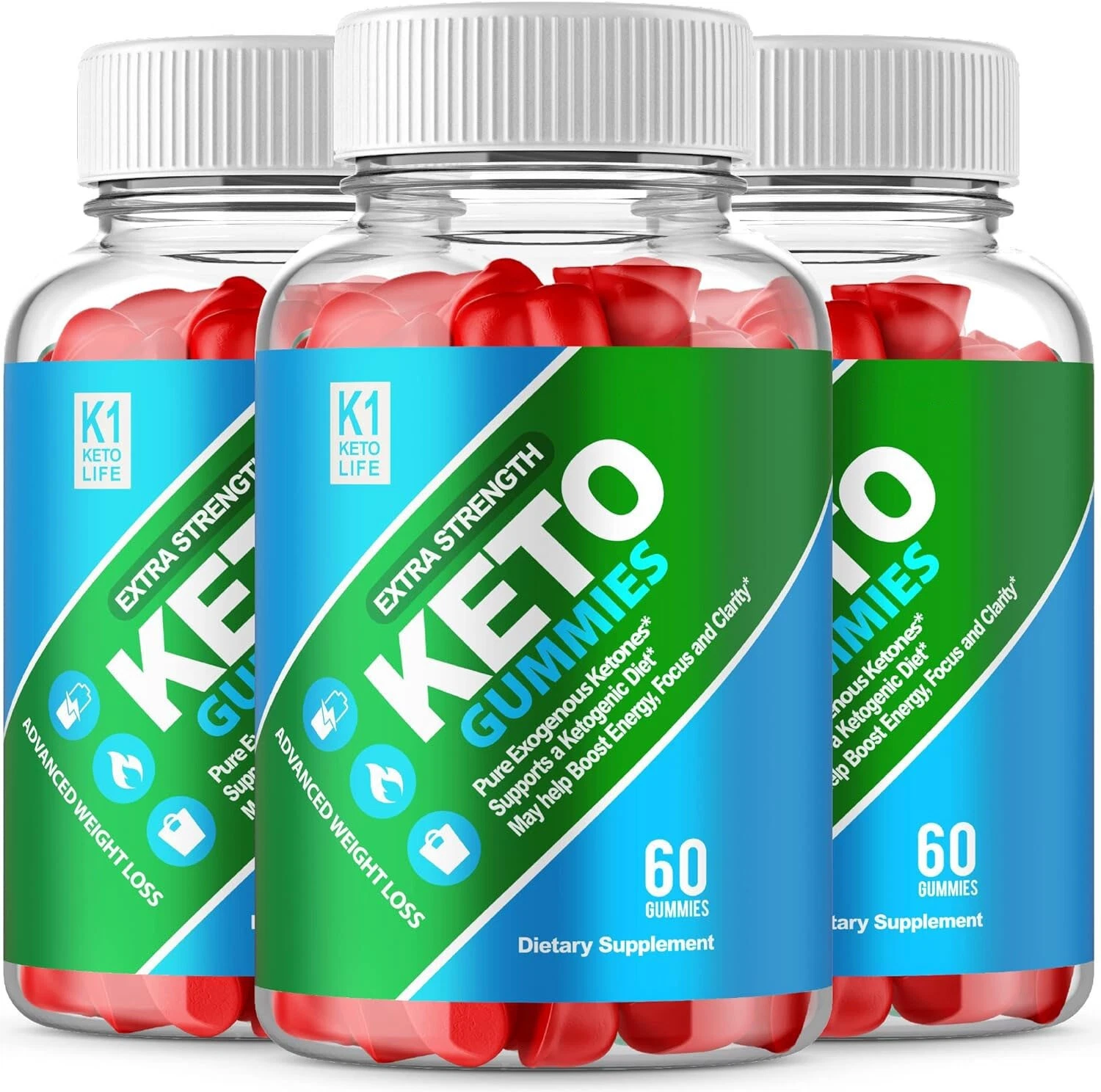 (3 Pack) K1 Keto Life ACV Gummies Weight Loss - 180 Gummies