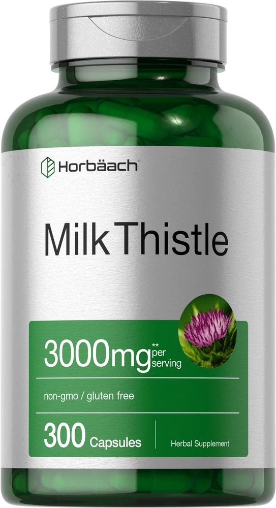 Milk Thistle Extract 3000mg | 300 Capsules | Non-GMO, Gluten Free | by Horbaach