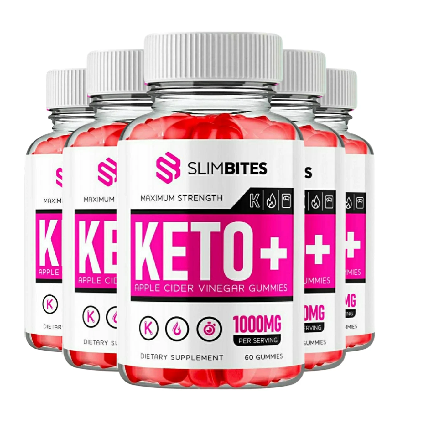 5-Pack SlimBites Keto ACV Gummies, Slim Bites Gummies Weight Loss-300 Gummies