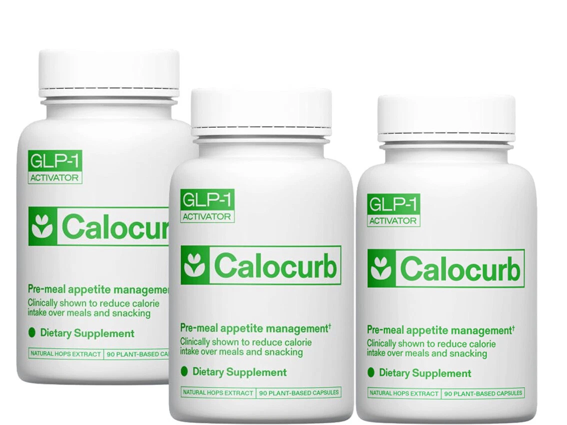 3 Pack Calocurb Calorie Control Supplement 6X Natural GLP-1 Activator 270 Count