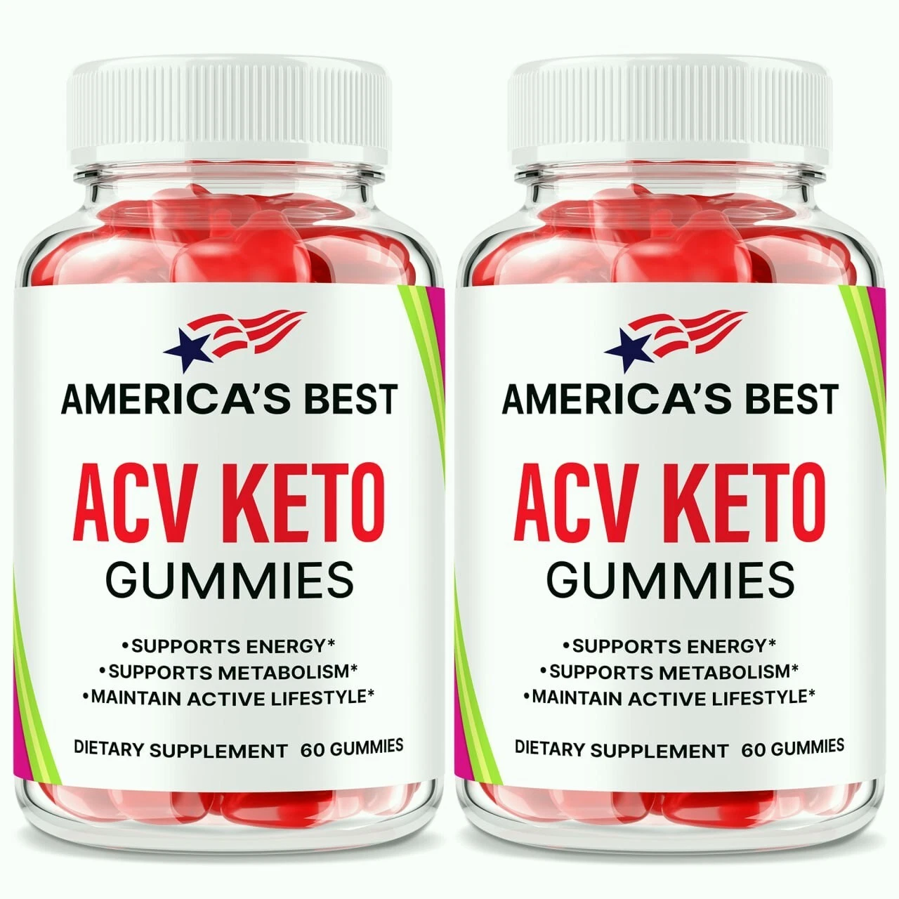 (2 Pack) America's Best ACV Keto Gummies for Advanced Weight Loss & Fat Burning