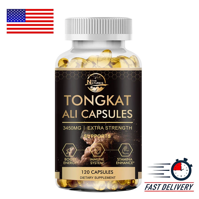 For Men's Strong Tong-kat Extract 200:1 Testosterone Booster 3450mg Capsules NL