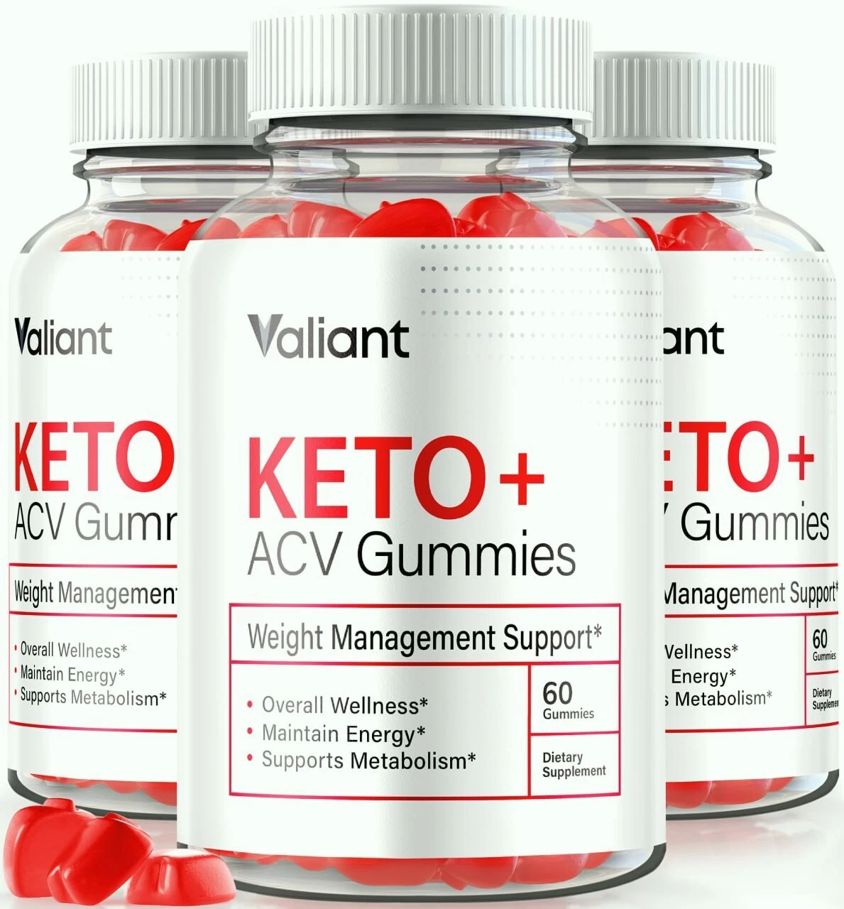 (3 Pack) Valiant Keto + ACV Gummies, Advanced Weight Loss & Energy Formula