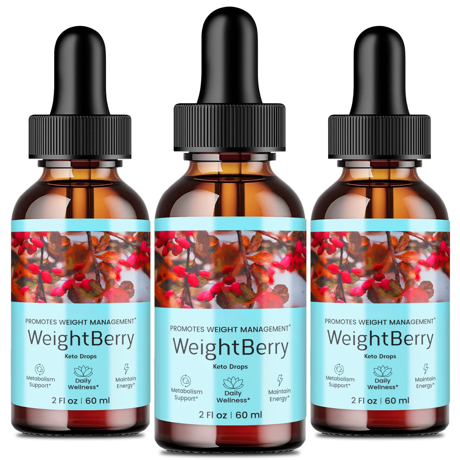 (3 Pack) Weightberry Keto Support Liquid Drops for Weight Loss Keto Drops