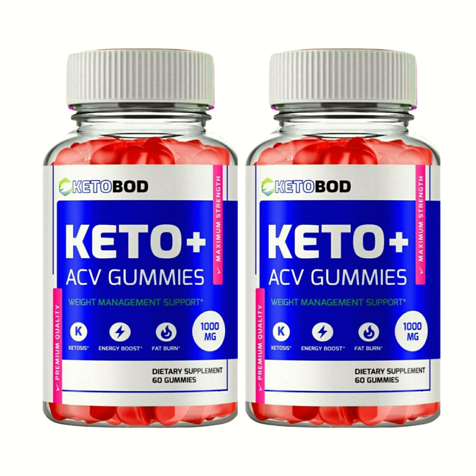 2-Pack KetoBod ACV Gummies, Keto Bod Weight Loss Supplement - 120 Gummies