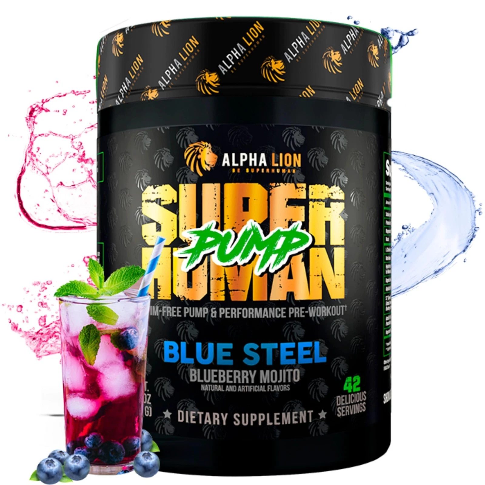 ALPHA LION Superhuman Pump Pre Workout Powder Nootropic Caffeine & Stim Free ...