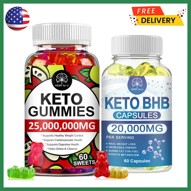 Keto ACV BHB Gummies/Capsules For Fat Burn Weight Loss Detox Keto Diet Pills