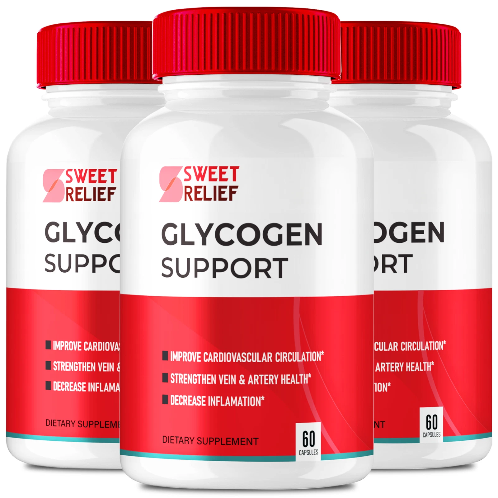 (3 Pack) Sweet Relief Glycogen Blood Support Supplement Capsules (180 Capsules)