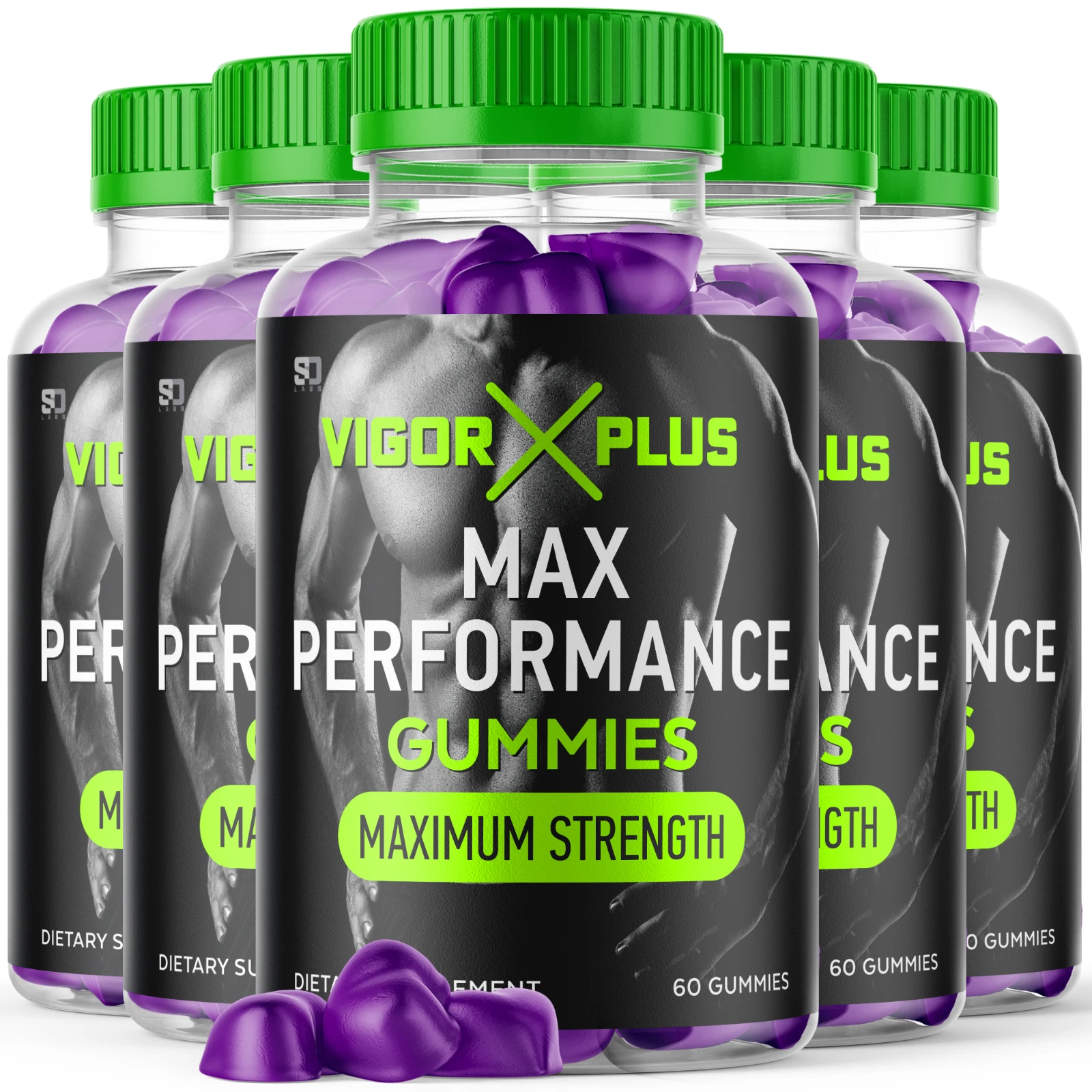 (5 Pack) Vigor Plus Gummies For Men - Advanced Formula Supplement - 300 Gummies