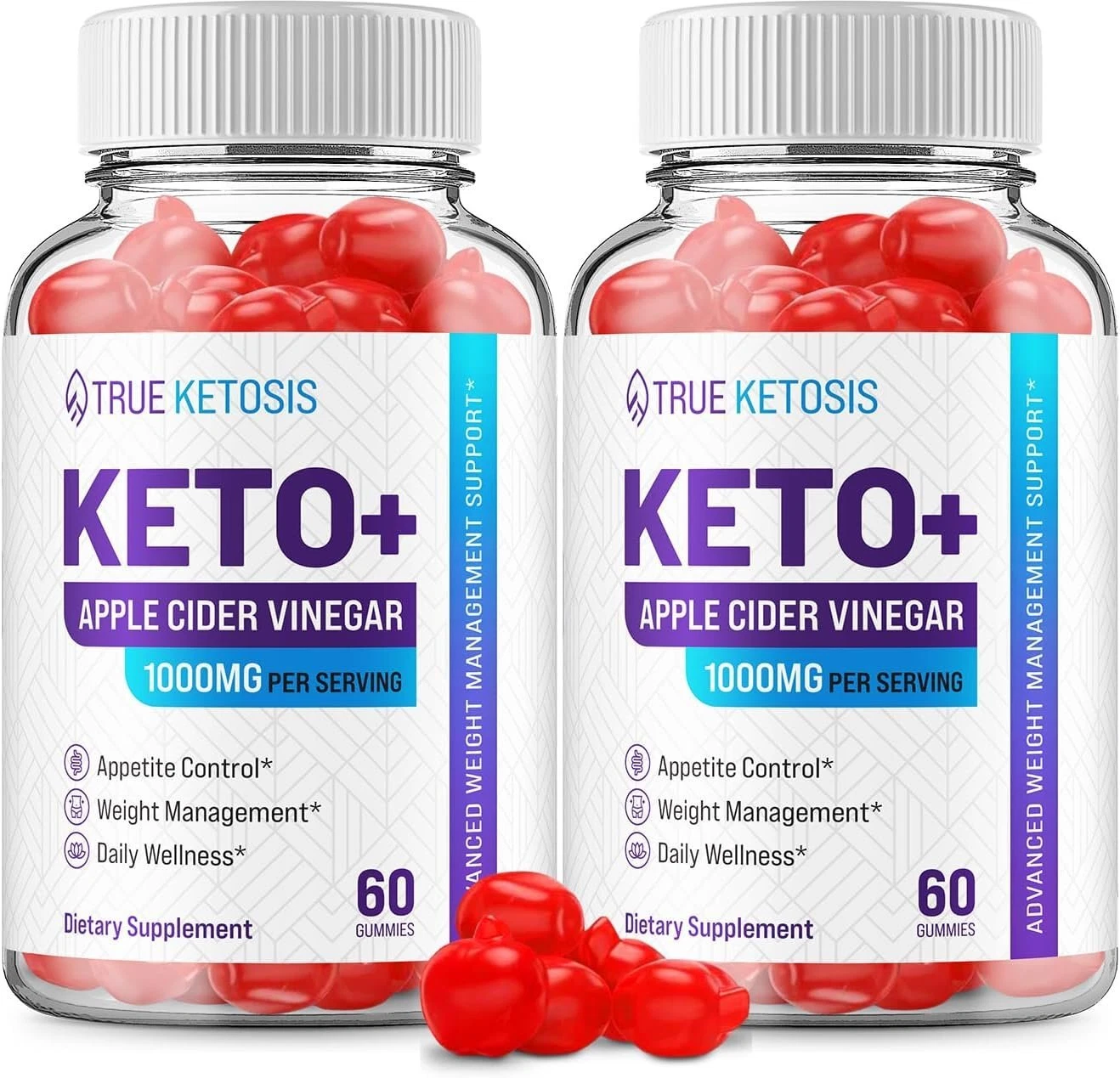 (2 Pack) True Ketosis ACV Gummies - Official - Keto True Ketosis ACV Advanced...