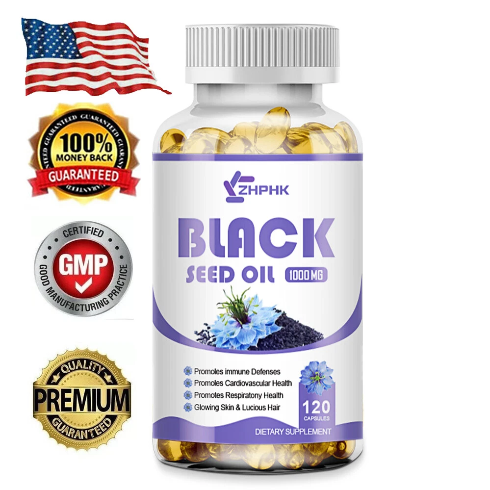 120 Black Seed Oil Capsule - 100% Pure Organic COLD PRESSED Cumin Nigella Sativa