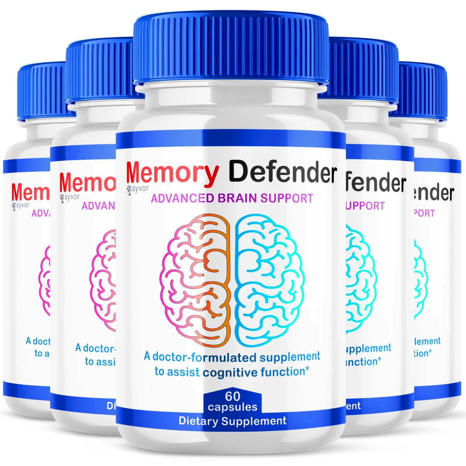 Memory Defender Advanced Memory & Focus Nootropic Brain Supplement 300 Capsules
