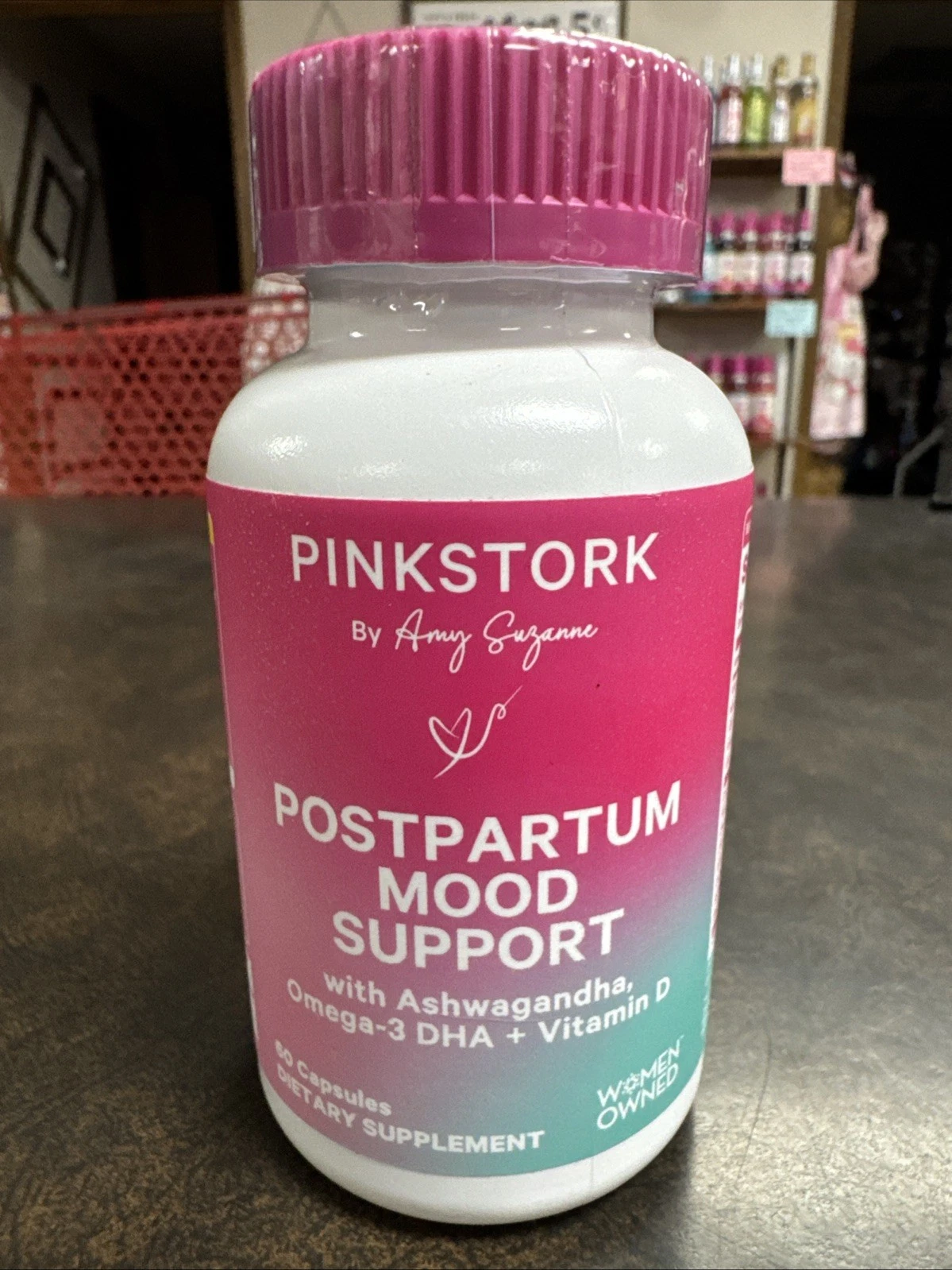 Pink Stork Postpartum Mood Support- Postnatal Hormone 60 Count Total Exp 09/2026
