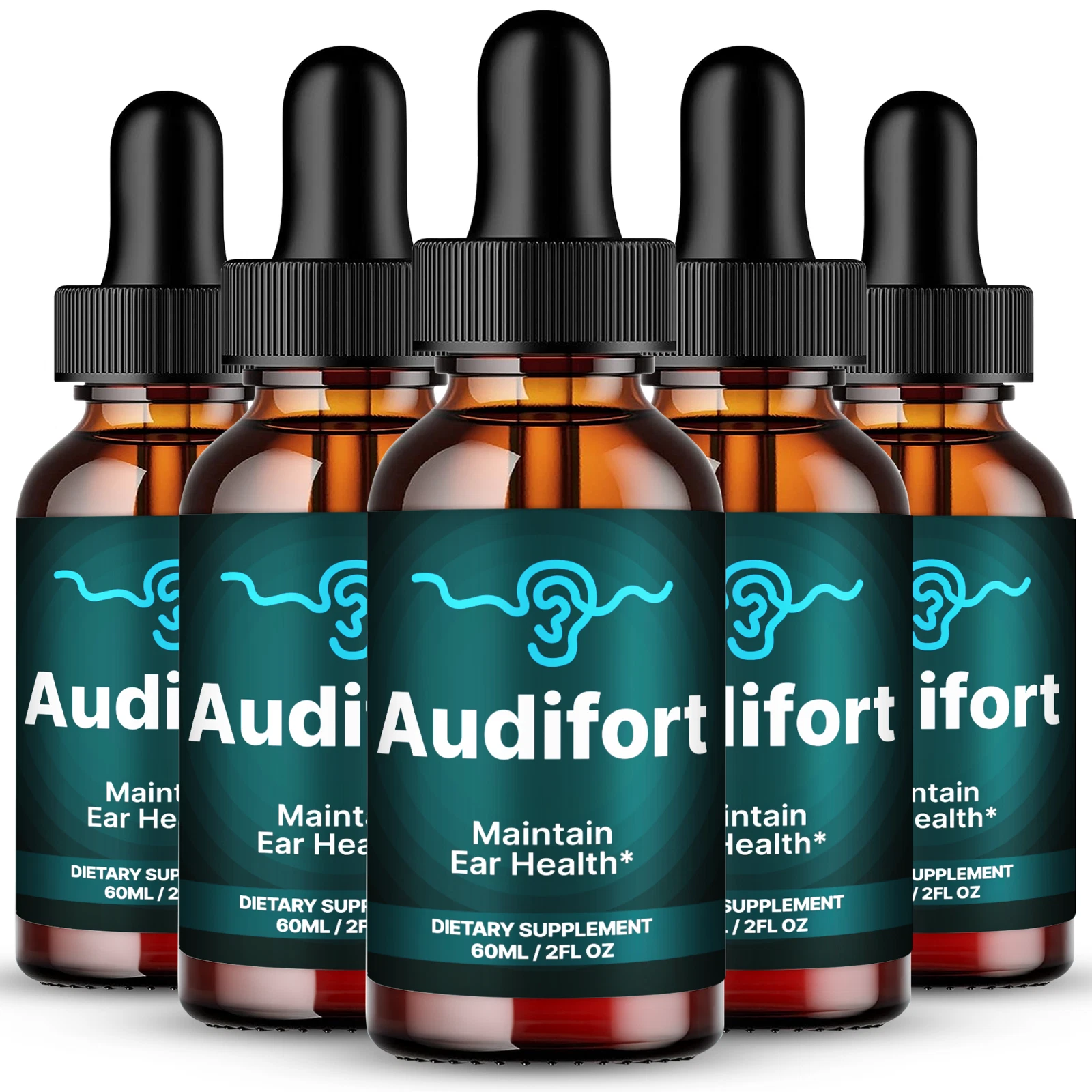(5 Pack) Audifort Tinnitus Drops, Advanced Ear Health & Hearing Support Formula