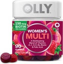 OLLY Women’s Multivitamin Gummies – 90 Ct, A-D-C-E, Biotin, Berry Flavor