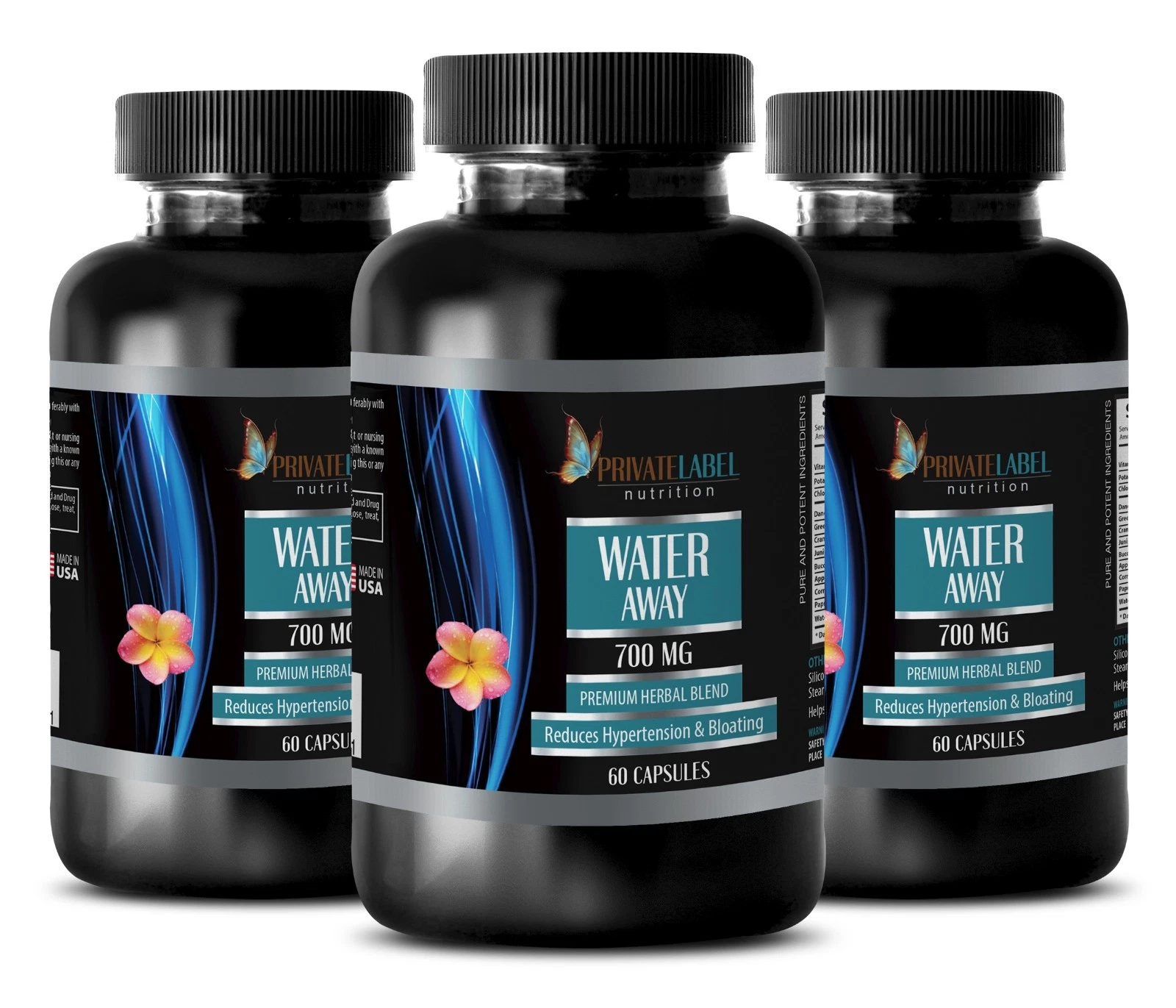 Super B Complex - WATER AWAY PILLS - Helps Reduce Pain - Anti Aging - 3 Bottles