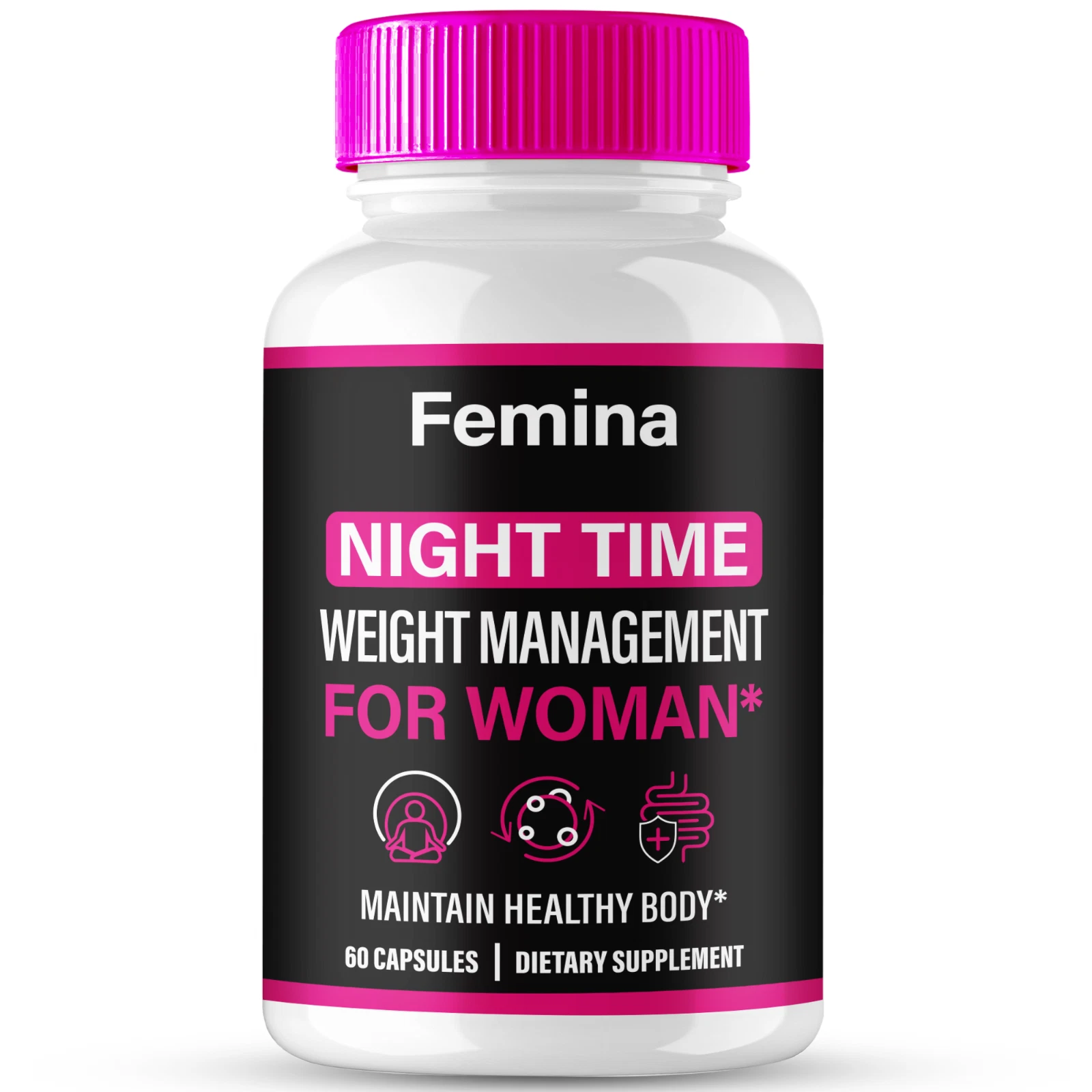 Femina Nighttime Keto Capsules, Supports Weight Loss Management Pills 60ct