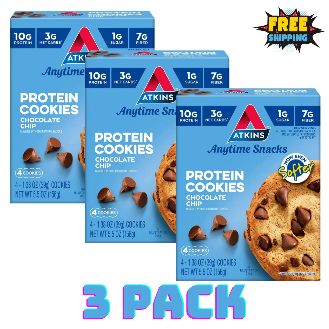 Atkins Soft and Chewy Chocolate Chip Protein Cookie, Keto Friendly, High Protein