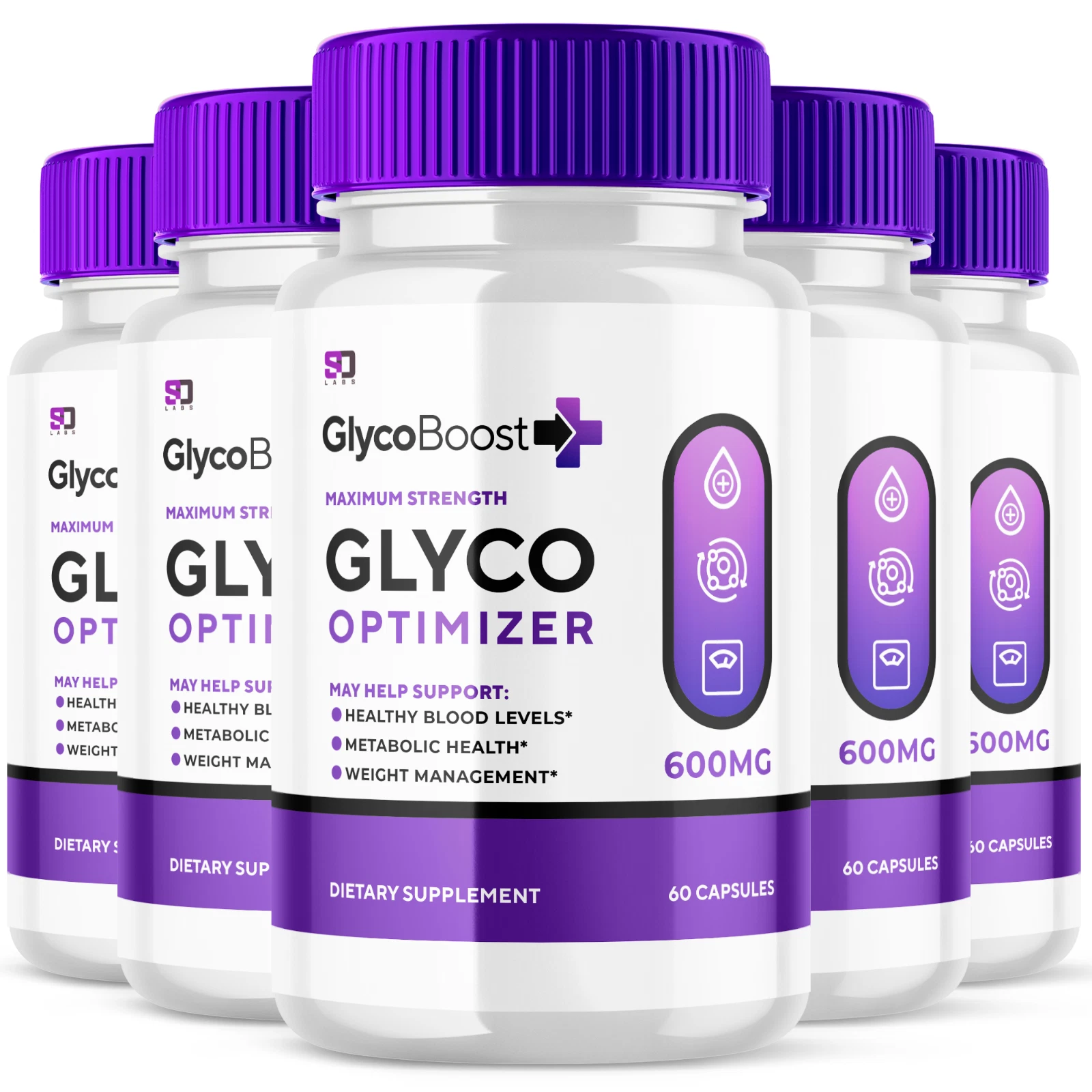 (5 Pack) Glyco Boost Pills - Glyco Boost Blood Health Support Formula - 300 Caps