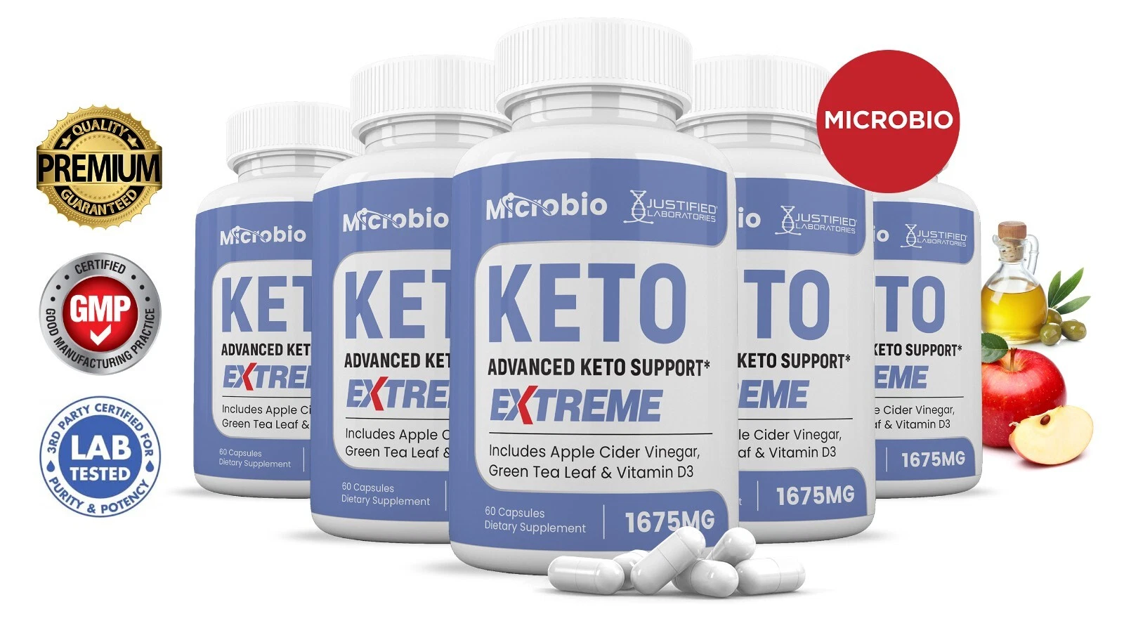 Microbio Keto ACV Extreme Pills 1675 MG Stronger Thn Gummy Keto Support 5Pk