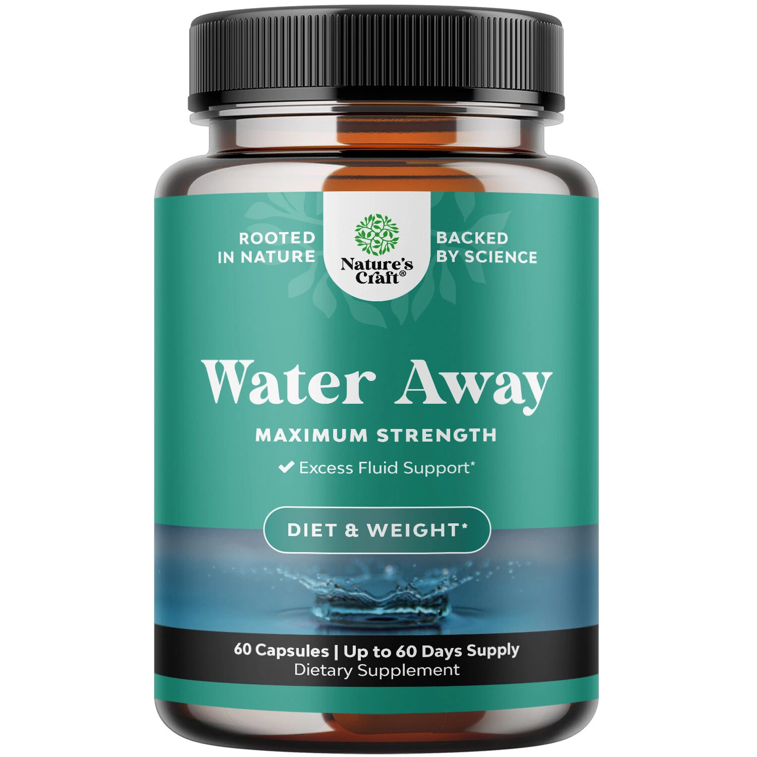Water Away Supplement for Fast Bloating & Swelling Relief Natural Diuretic 60ct