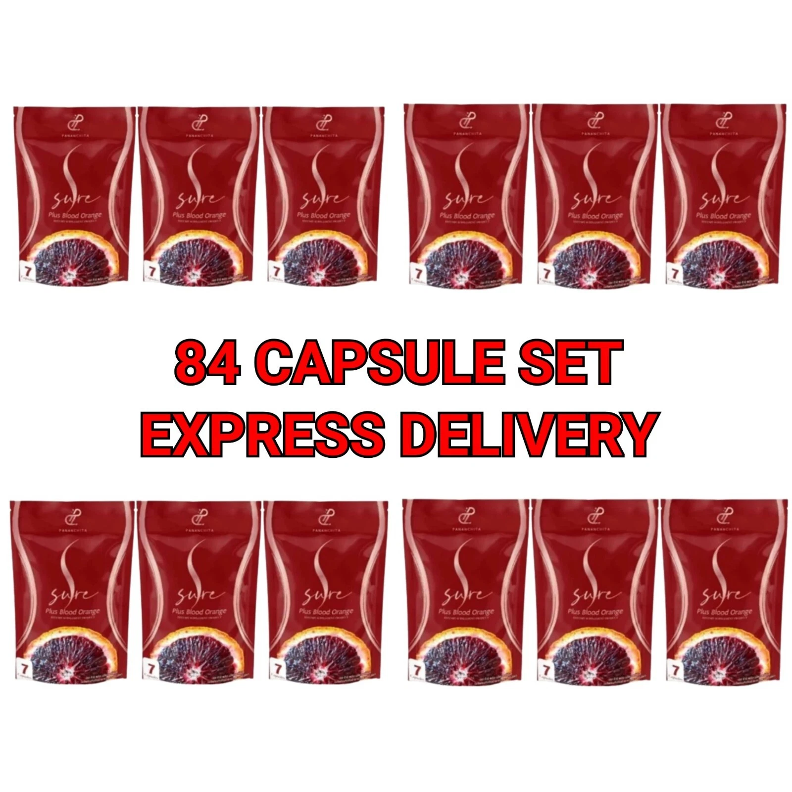 12x S SURE Plus Blood Orange Pananchita Fat Burger Green Coffee Bean L-Carnitine
