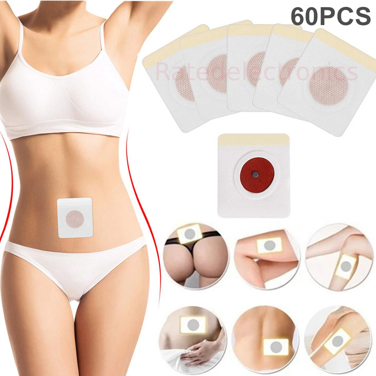 60pcs Healthy Slim Patch Weight Loss Slimming Diets Pads Detox Burn Fat Adhesiv