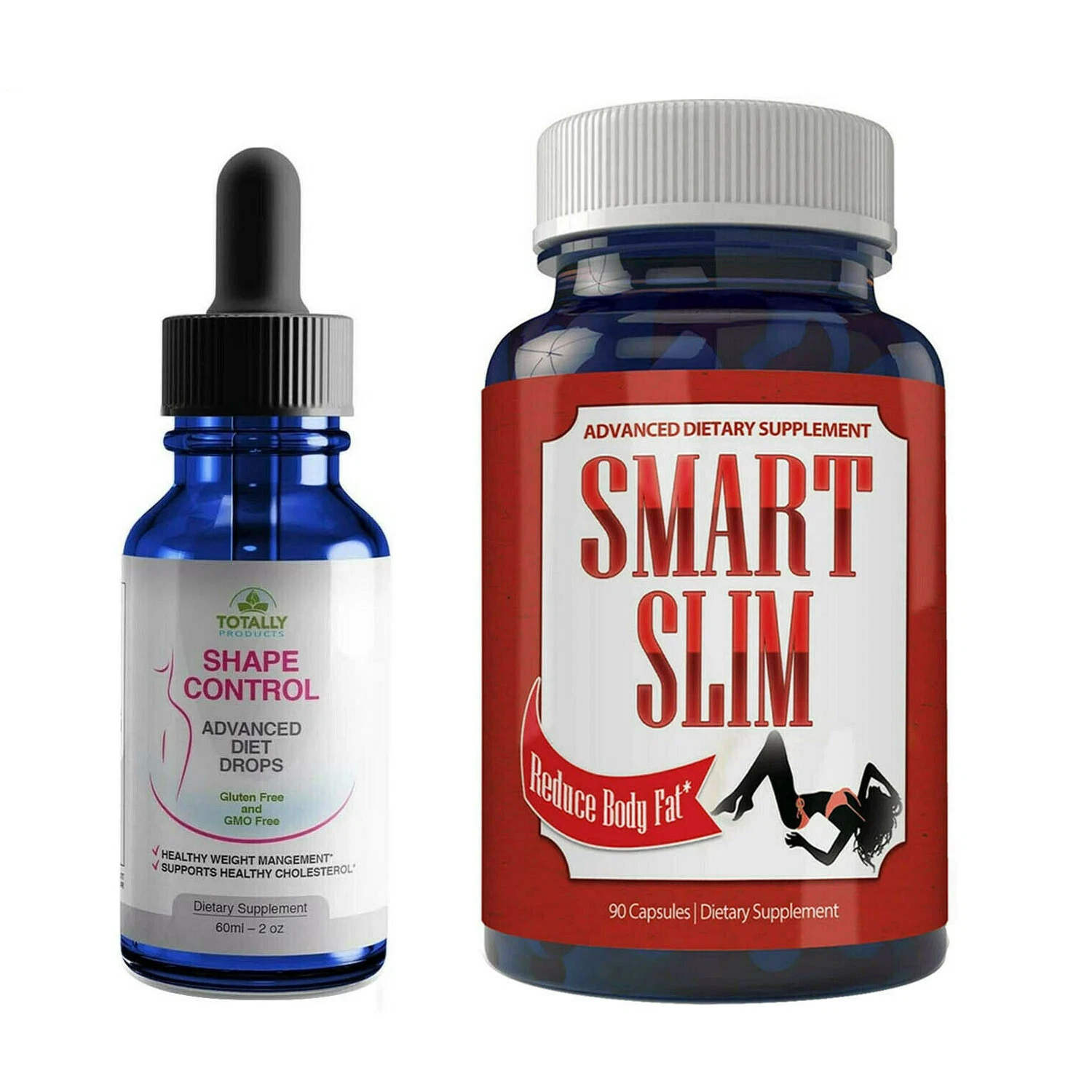 Shape Control Natural Weight Loss Diet Drops Smart Slimming Fat Burner Pills 2pk