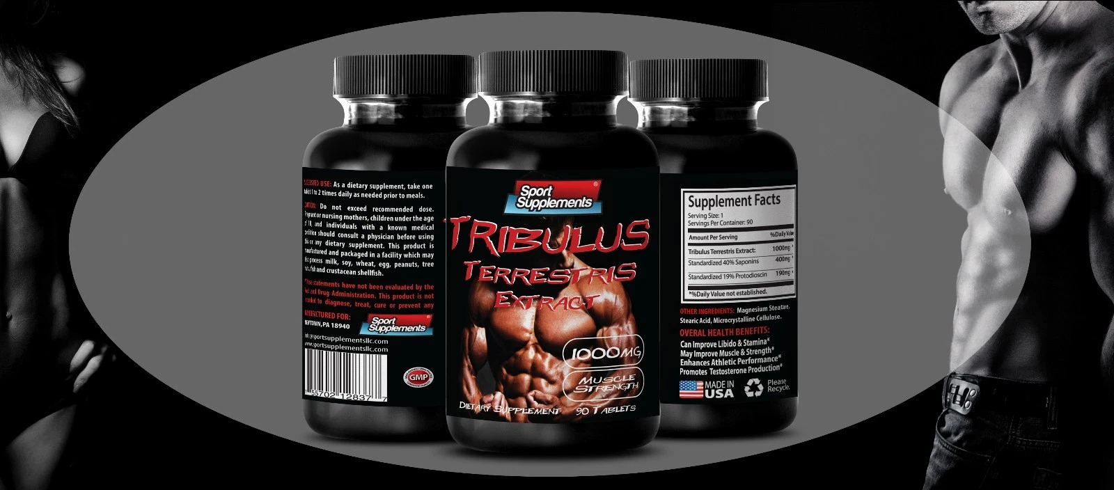 Male Enhancements Pills - Tribulus Terrestris 1000 Support Testosterone Level 1B