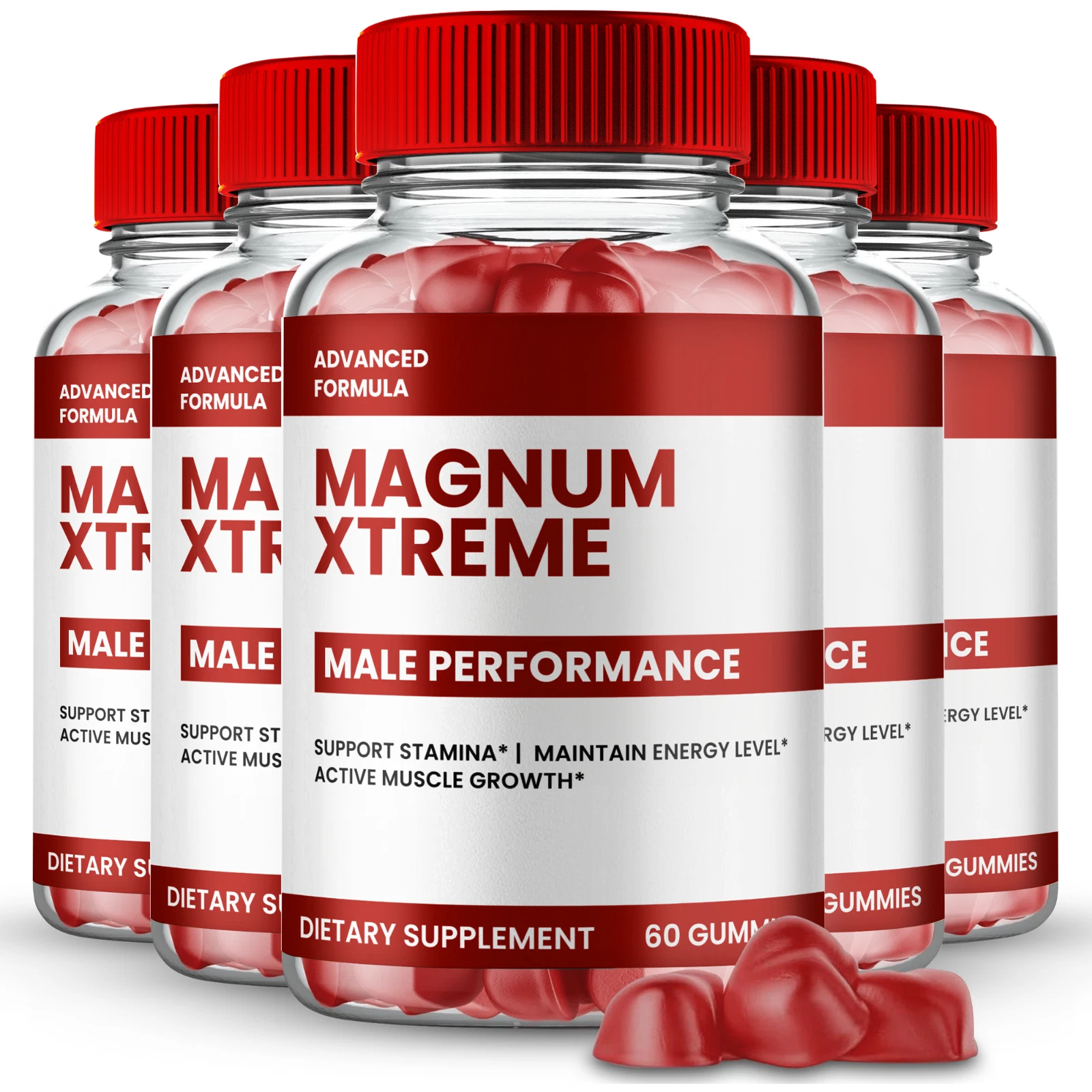 (5 Pack) Magnum Xtreme Gummies for Men ed, Male Support Gummy for Energy Gummy
