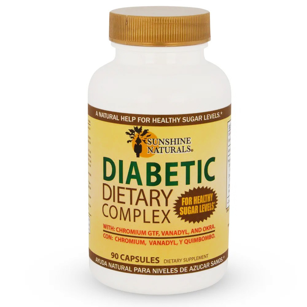 Sunshine Naturals Diabetic Dietary Complex 90 Capsules Made in The USA
