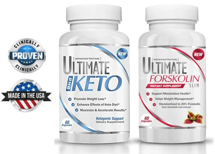Ultimate Keto BHB & Ultimate Forskolin Combo! Natural|Dietary Supplement| 60ct