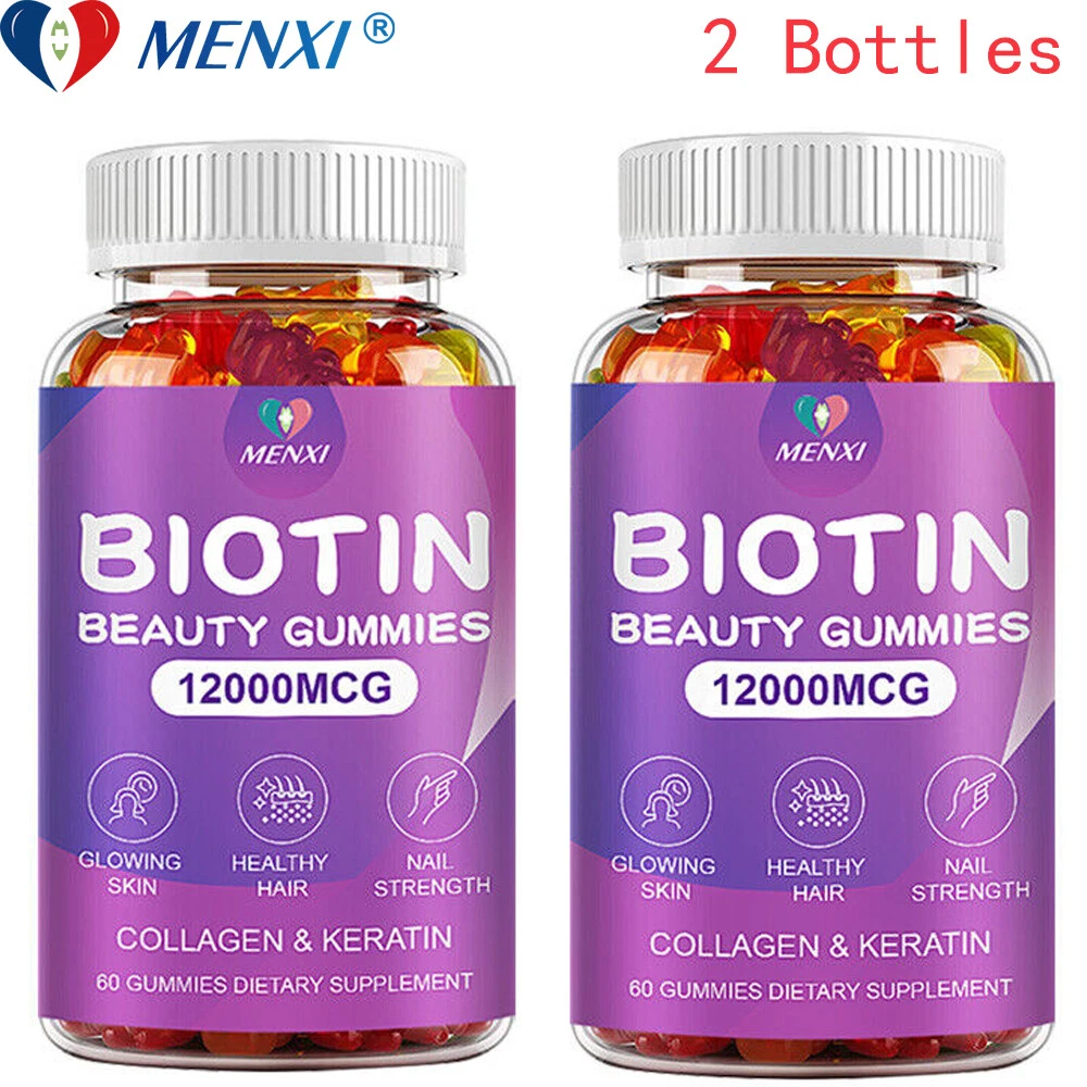 Vitamatic Biotin Gummies 12000mcg for Stronger Hair Skin Nails 120 Vegan Gummies