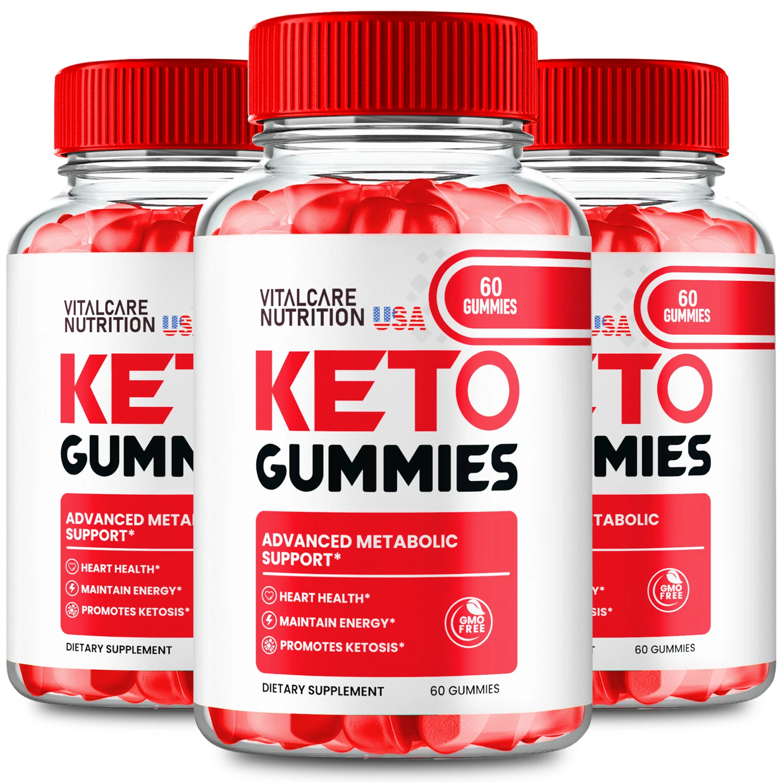 (3 Pack) Vital Care Nutrition Ketosis Gummies Vitalcare (180 Gummies)