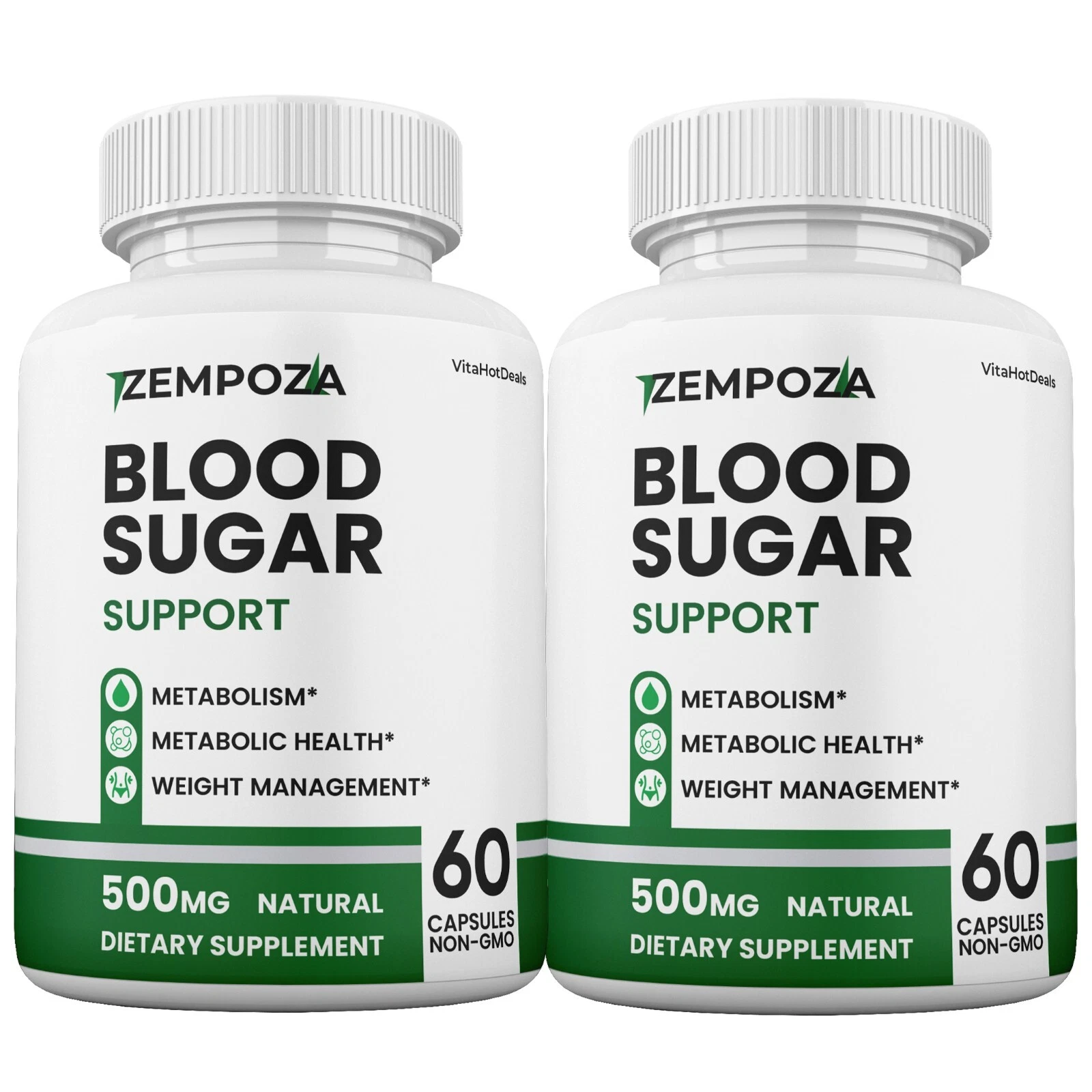 Zempoza Blood Sugar Capsules, Official Capsules Maximum Strength (2 Pack)